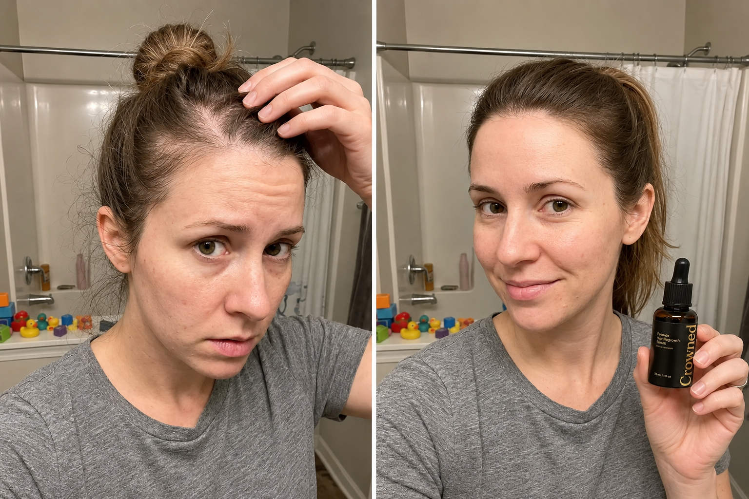 Resultado antes e depois do tratamento capilar